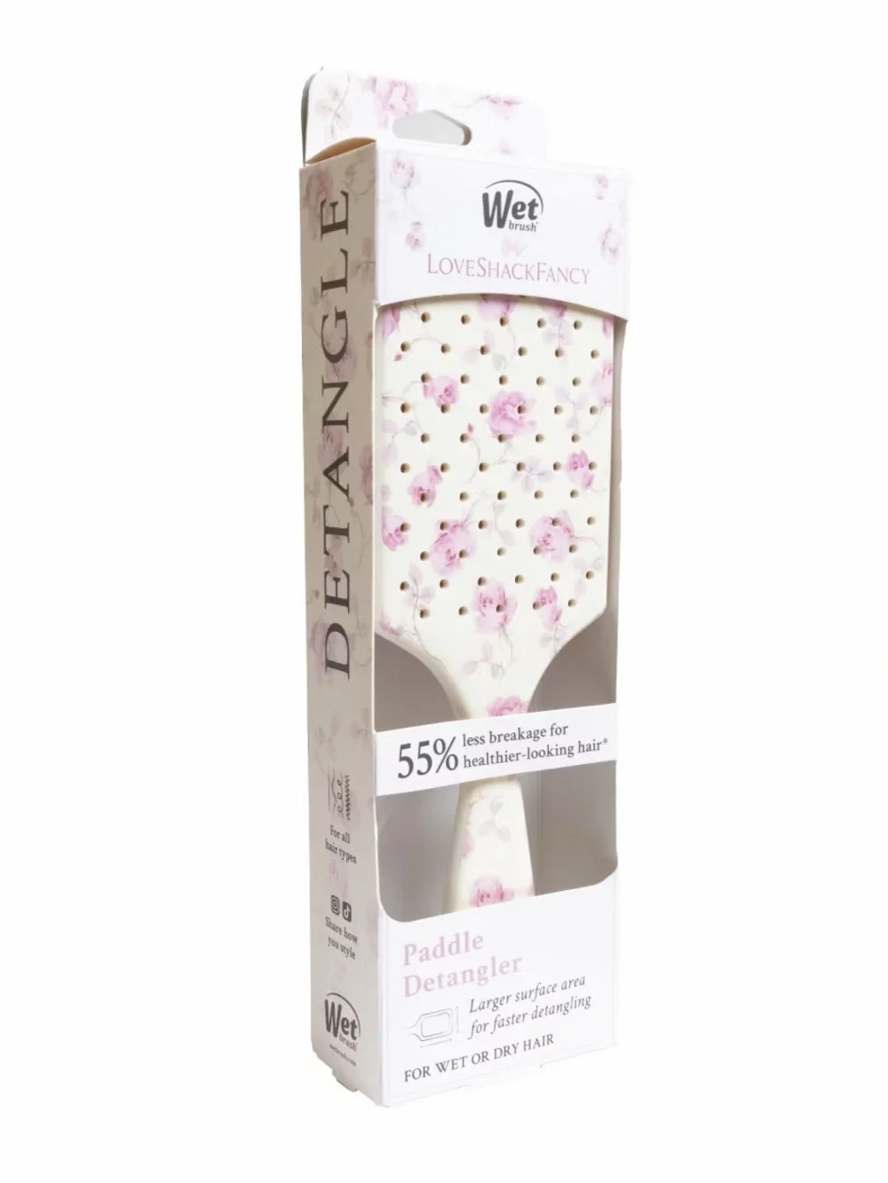 LoveShackFancy x Target – WetBrush Ribbon Rosa Paddle Detangler Brush